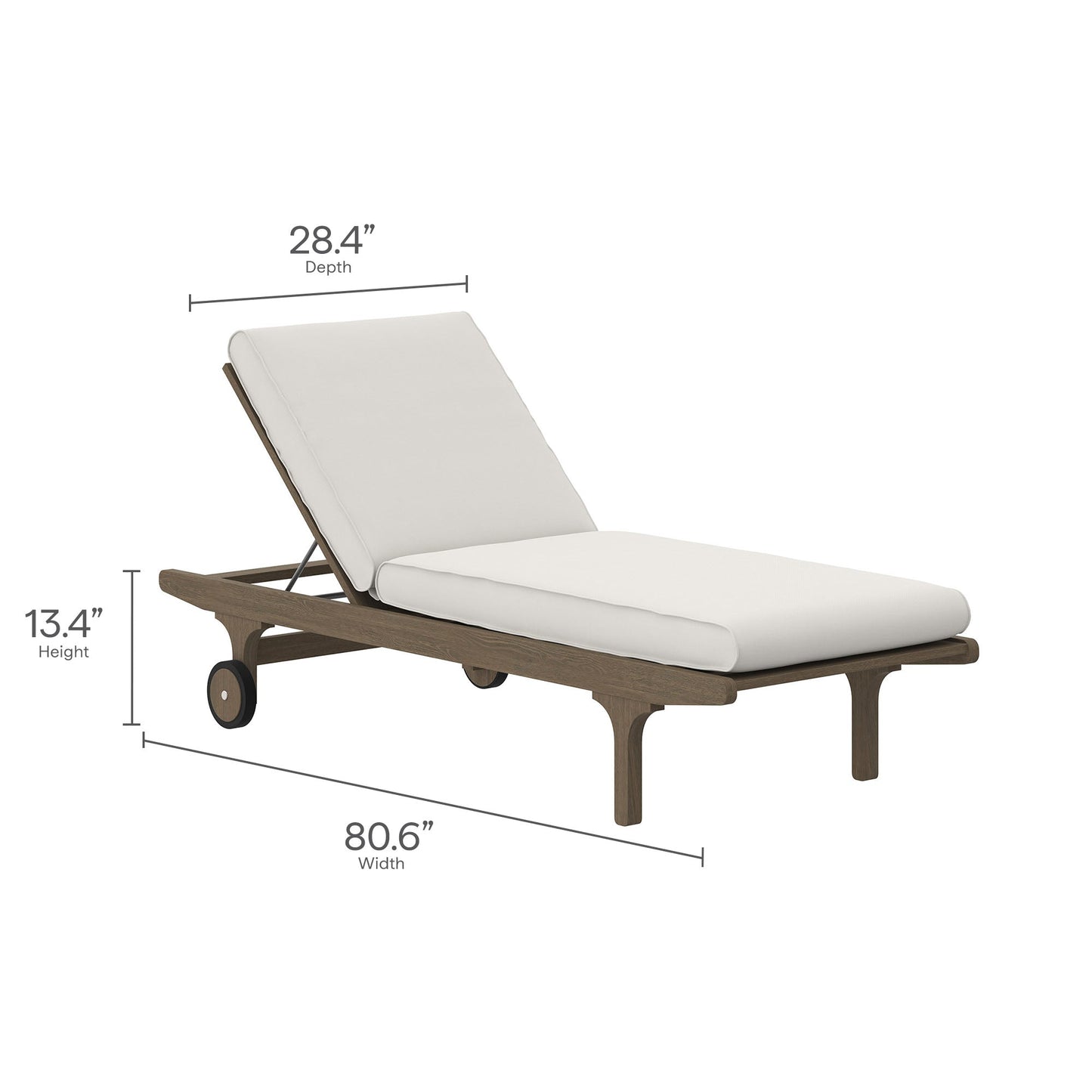 Saratoga Outdoor Patio Teak Wood 3-Piece Chaise Lounge Furniture Set
