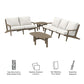 Saratoga 4-Piece Outdoor Patio Teak Wood Furniture Set