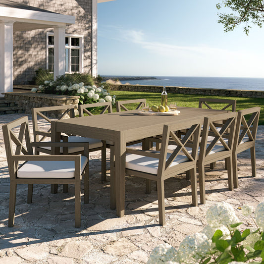 Northlake 9-Piece Outdoor Patio Teak Wood Dining Set