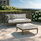 Northlake Outdoor Patio Teak Wood Loveseat and Ottoman Set