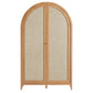 Calista 79" Tall Wide Rattan Arched Storage Cabinet
