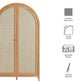 Calista 79" Tall Wide Rattan Arched Storage Cabinet