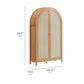 Calista 79" Tall Wide Rattan Arched Storage Cabinet