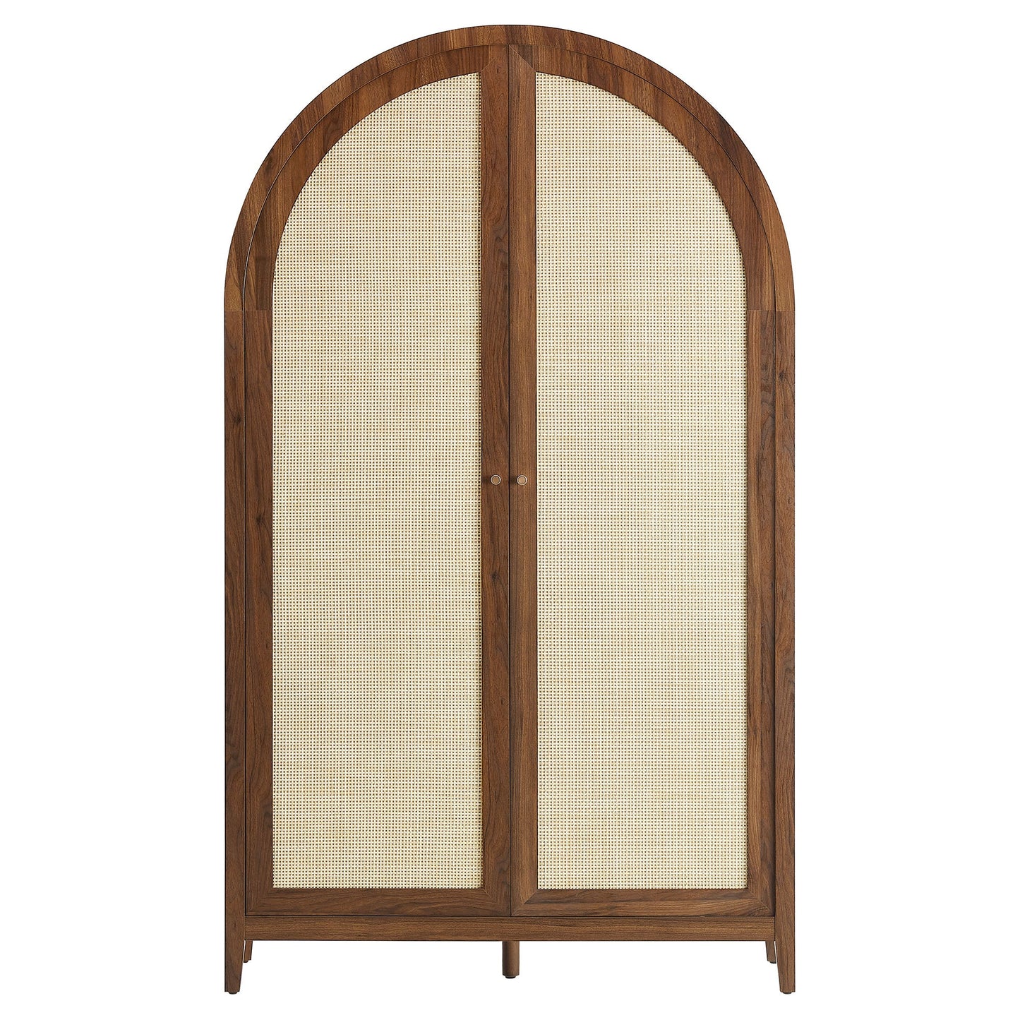 Calista 79" Tall Wide Rattan Arched Storage Cabinet
