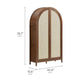Calista 79" Tall Wide Rattan Arched Storage Cabinet