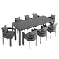 Tahoe 9-Piece Outdoor Patio Aluminum Dining Set With Extendable Table