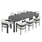 Tahoe 9-Piece Outdoor Patio Aluminum Dining Set With Extendable Table