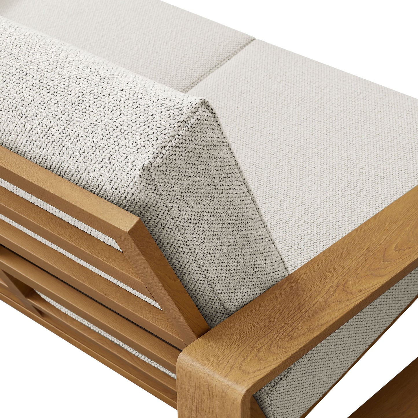 Lirienne Outdoor Patio Aluminum Faux Wood Loveseat