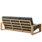 Lirienne Outdoor Patio Aluminum Faux Wood Sofa