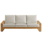 Lirienne Outdoor Patio Aluminum Faux Wood Sofa