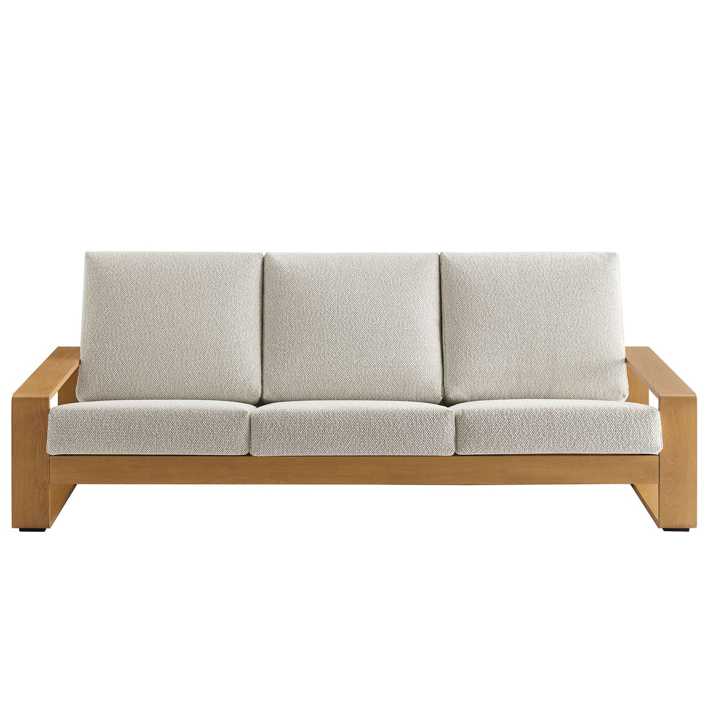 Lirienne Outdoor Patio Aluminum Faux Wood Sofa