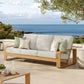 Lirienne Outdoor Patio Aluminum Faux Wood Sofa