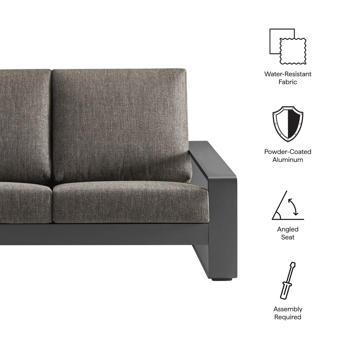 Lirienne Outdoor Patio Aluminum Loveseat