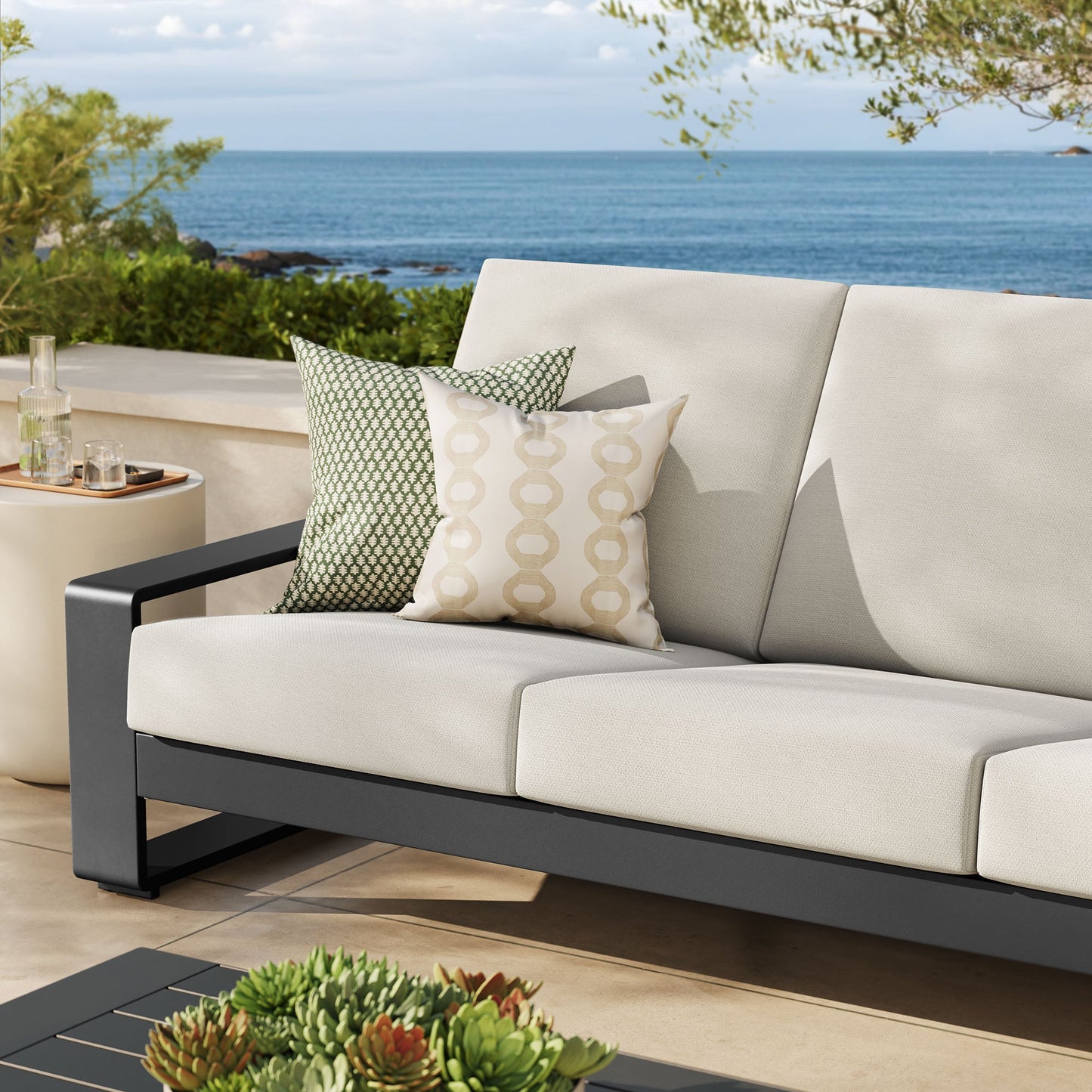 Lirienne Outdoor Patio Aluminum Sofa