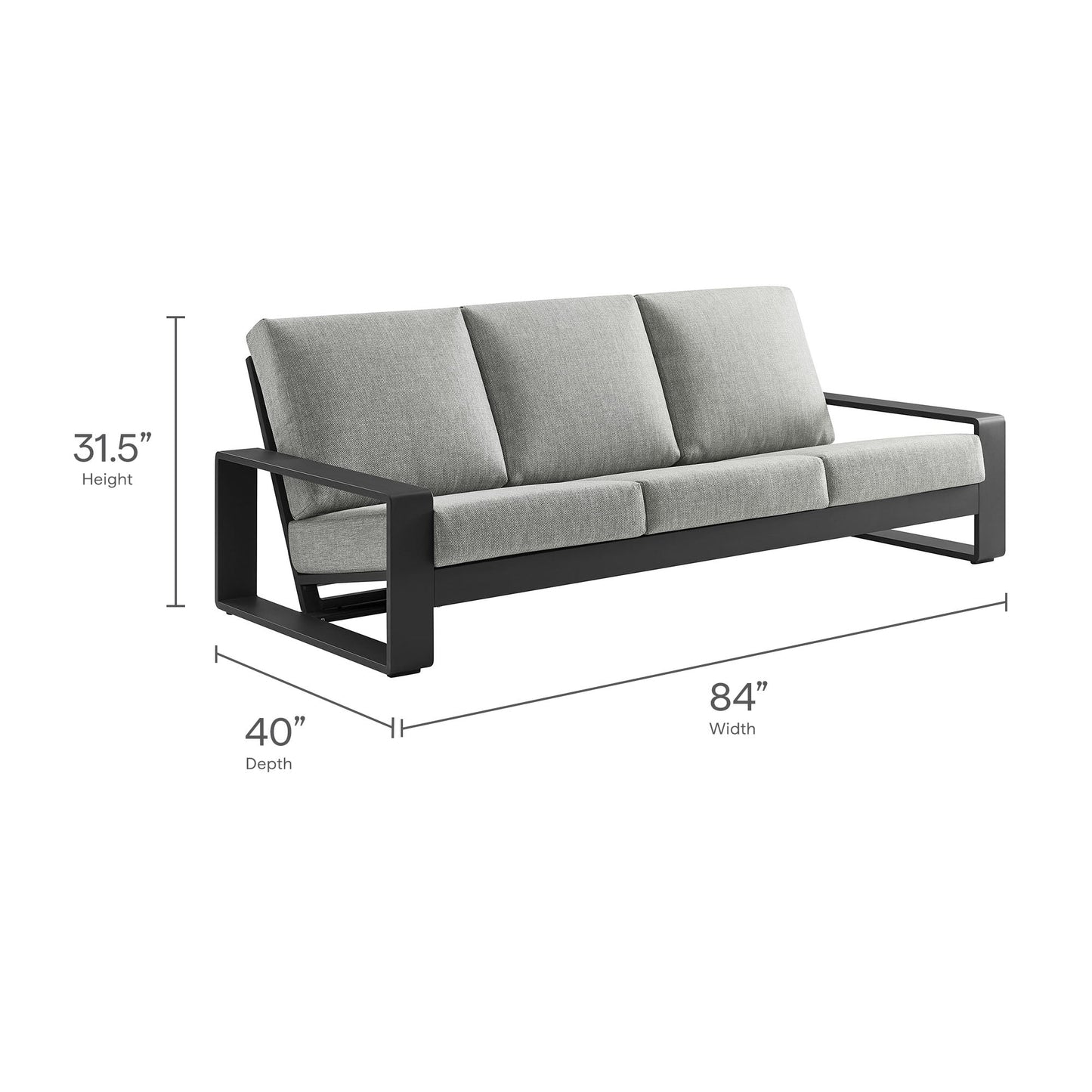 Lirienne Outdoor Patio Aluminum Sofa