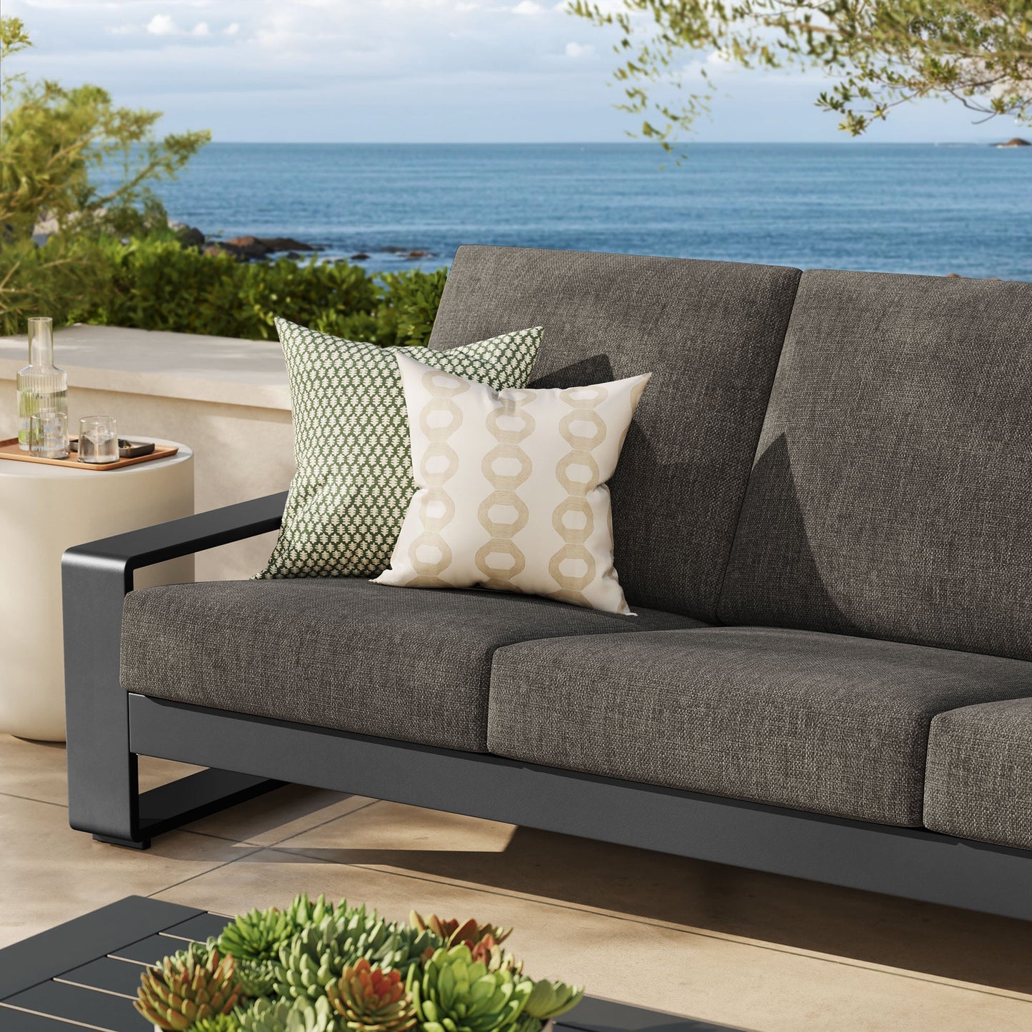 Lirienne Outdoor Patio Aluminum Sofa