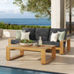 Lirienne 2-Piece Outdoor Patio Aluminum Faux Wood Furniture Set