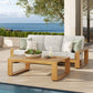 Lirienne 2-Piece Outdoor Patio Aluminum Faux Wood Furniture Set