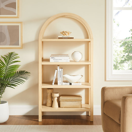 Vexley 60 Inch Arched Bookshelf