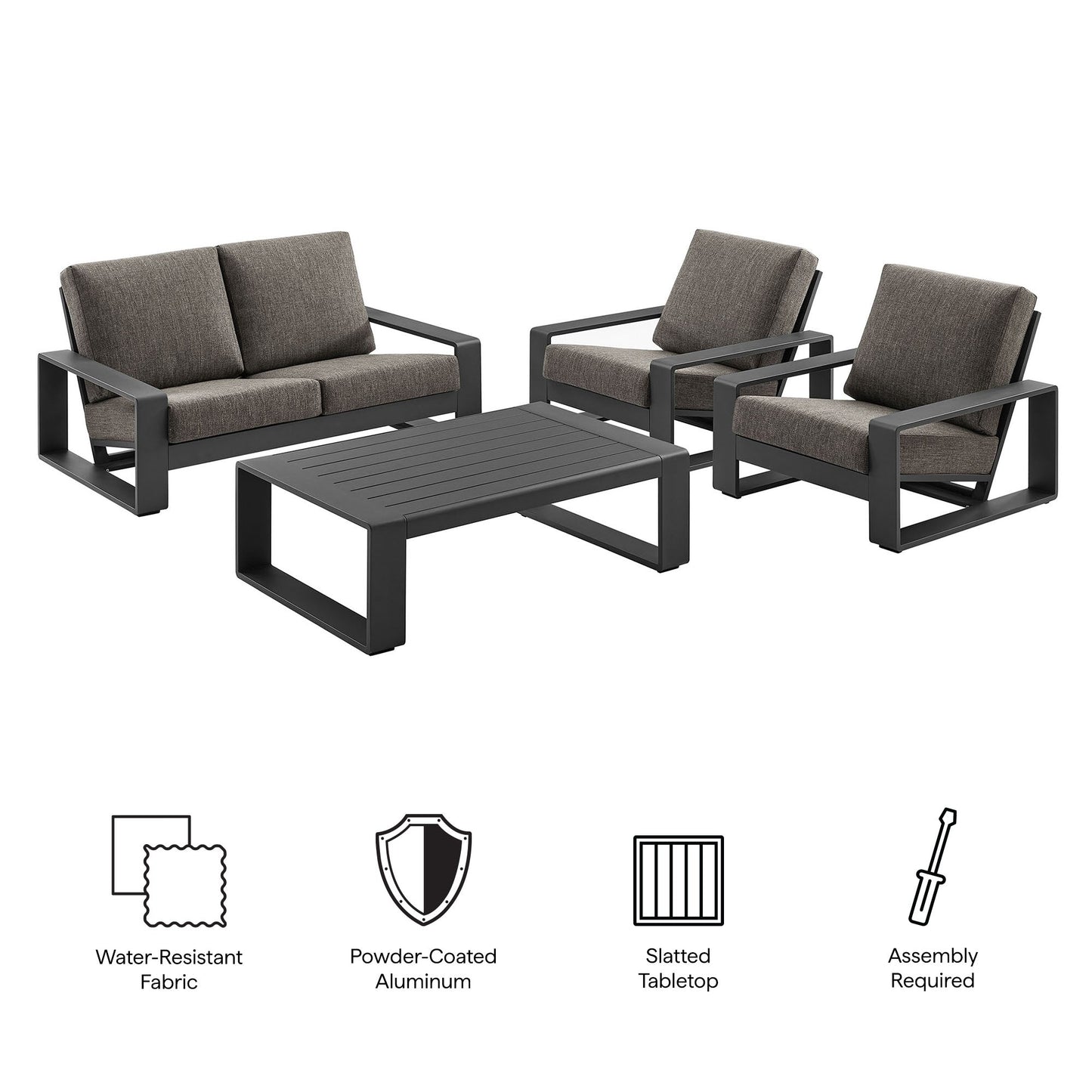 Lirienne 4-Piece Outdoor Patio Aluminum Furniture Set