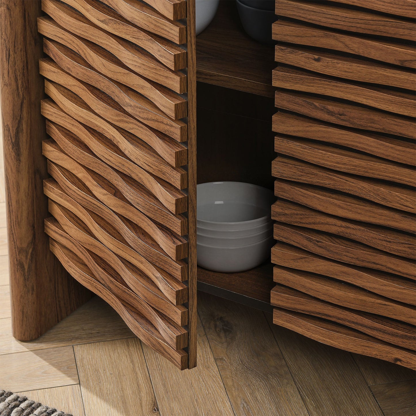 Emric Wave 66" 4-Door Sideboard