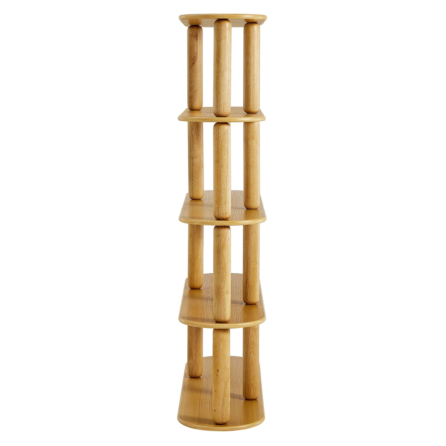 Arcus 4-Tier Oval Wood Bookshelf