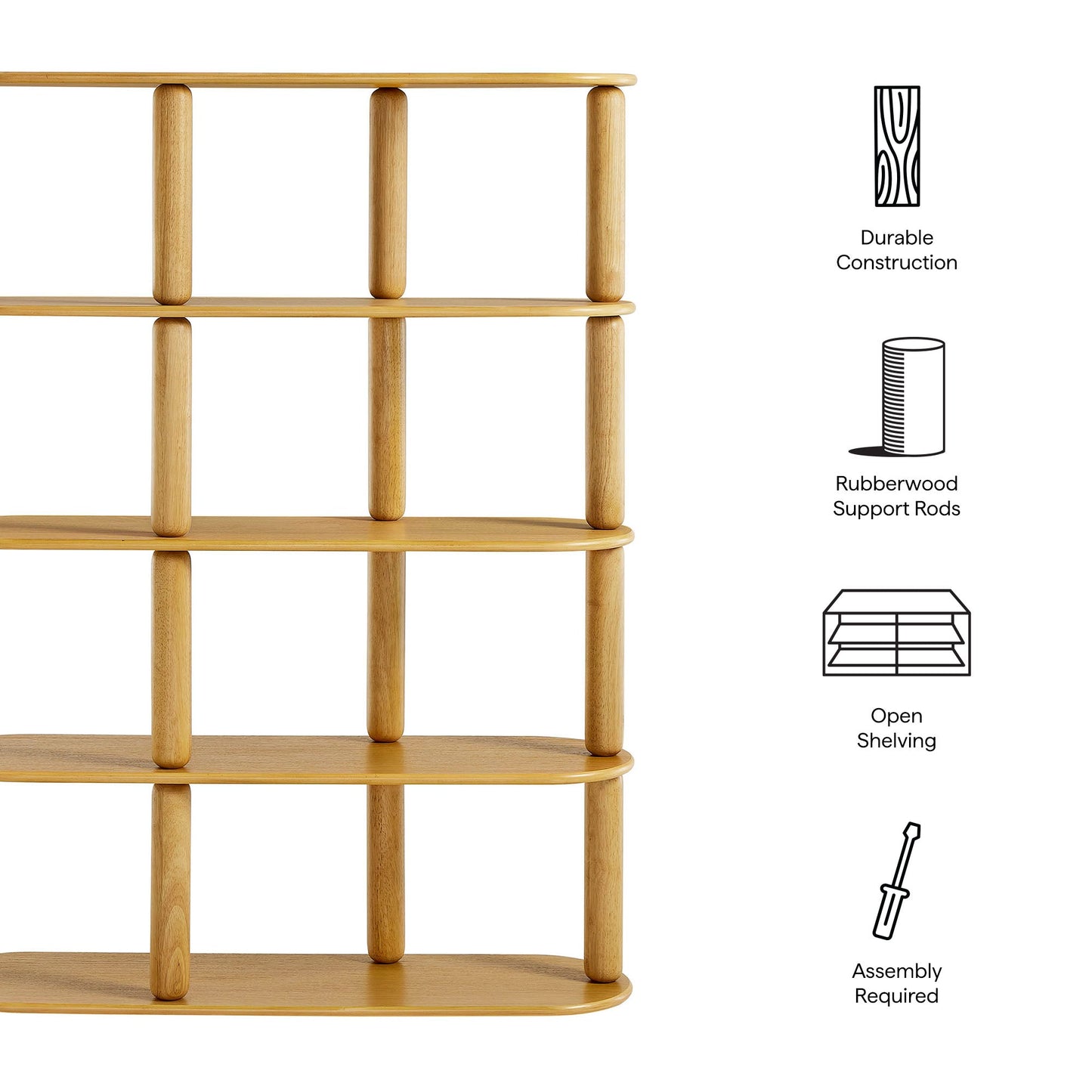 Arcus 4-Tier Oval Wood Bookshelf