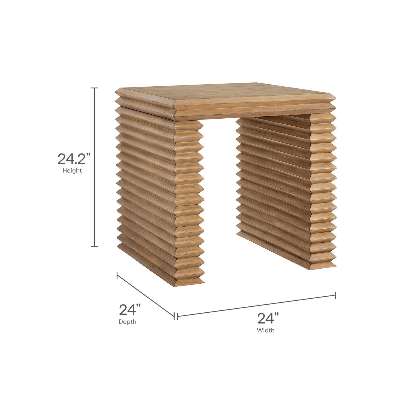 Canto Square 24" Stacked Design End Table