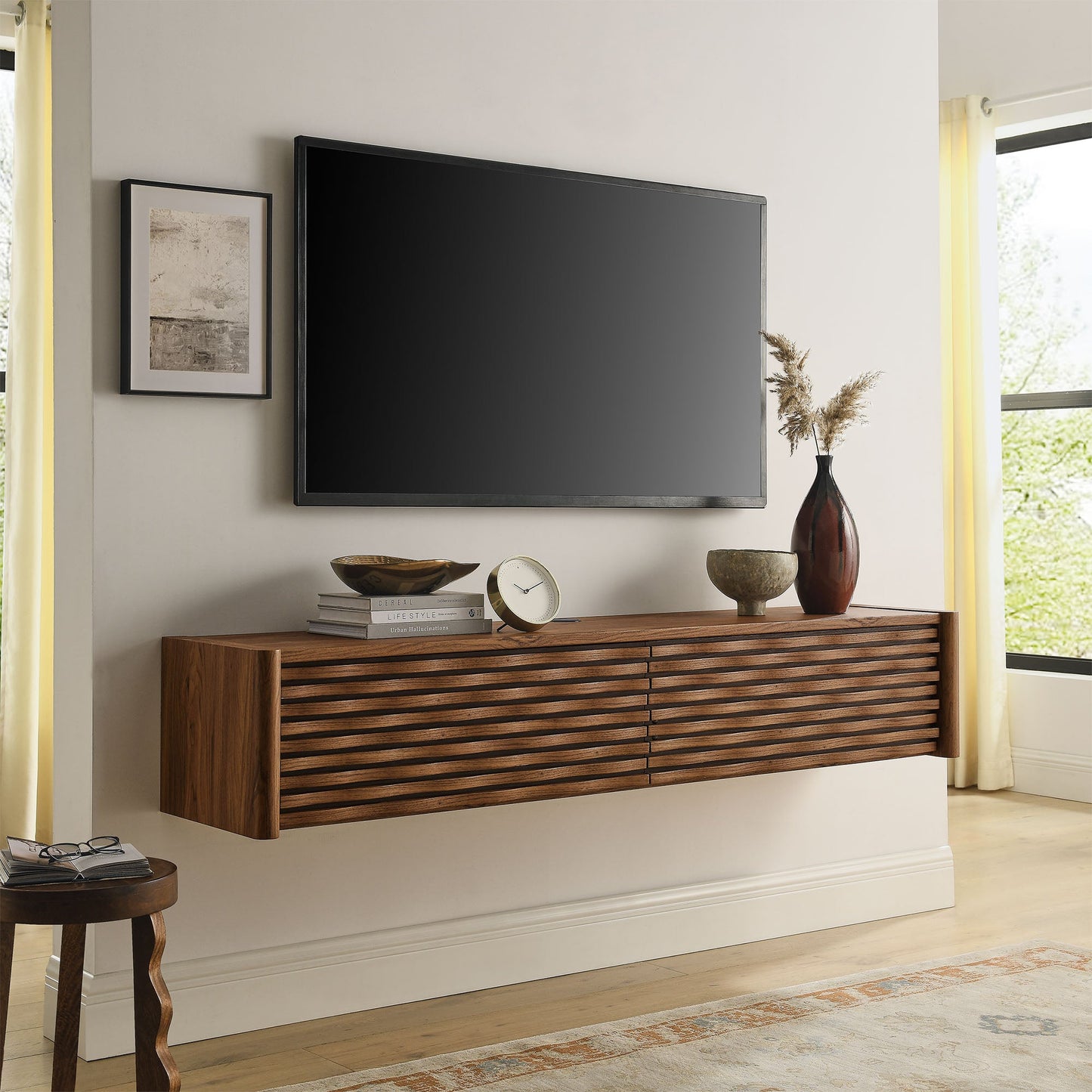 Emric Wave 71" Wall-Mounted TV Cabinet