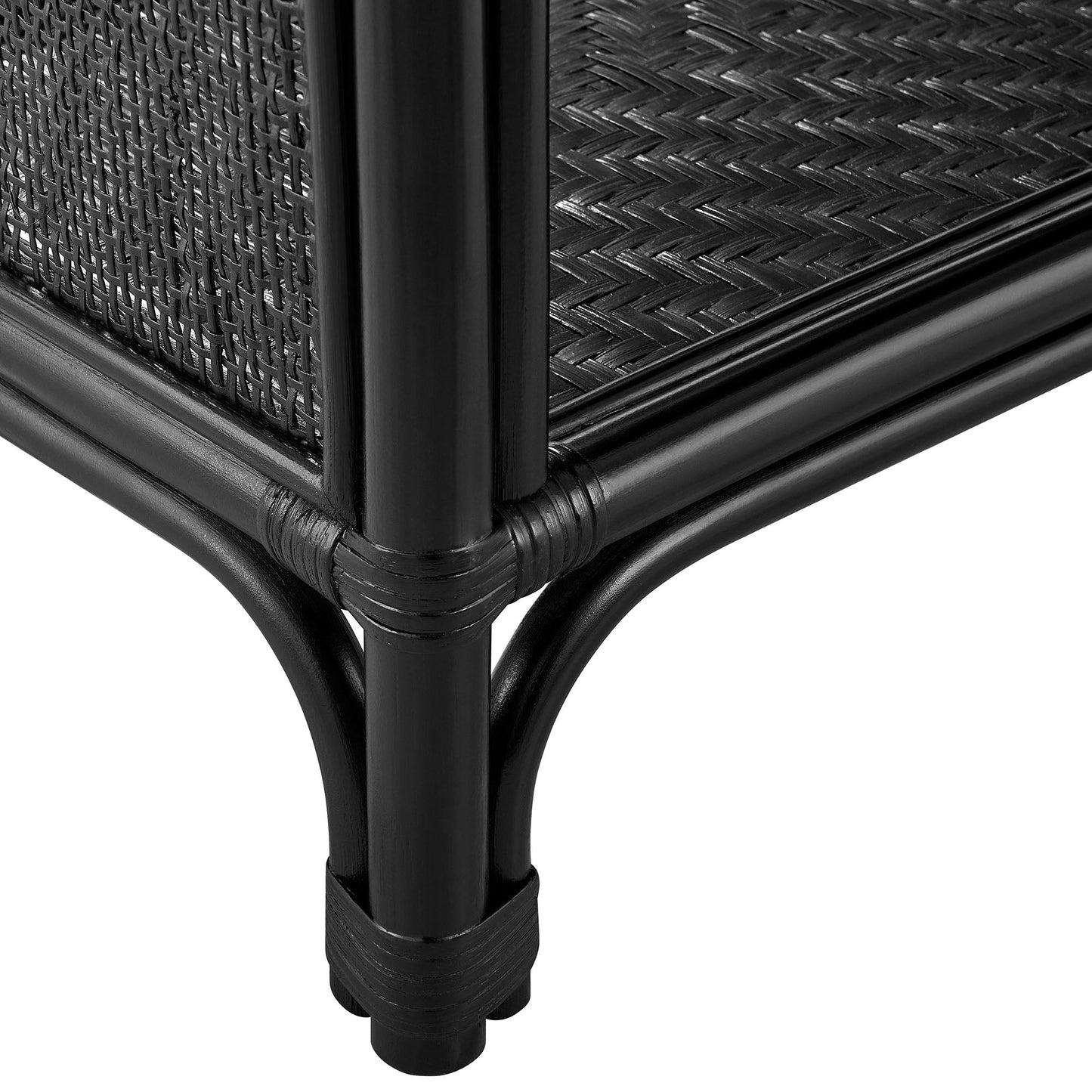 Celeste 67 Inch Tall Arched Natural Rattan Bookshelf