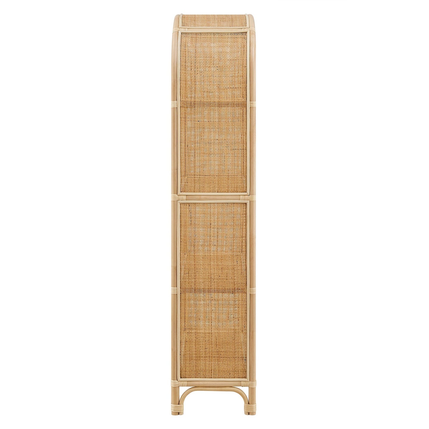 Celeste 67 Inch Tall Arched Natural Rattan Bookshelf