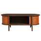 Coralie Curved Vegan Leather Oval Coffee Table