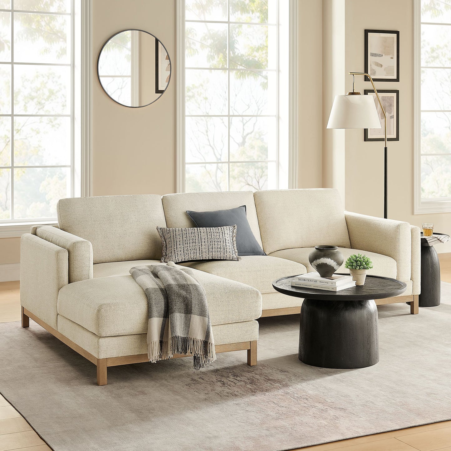 Roscoe Left-Facing Upholstered Sectional Sofa with Chaise