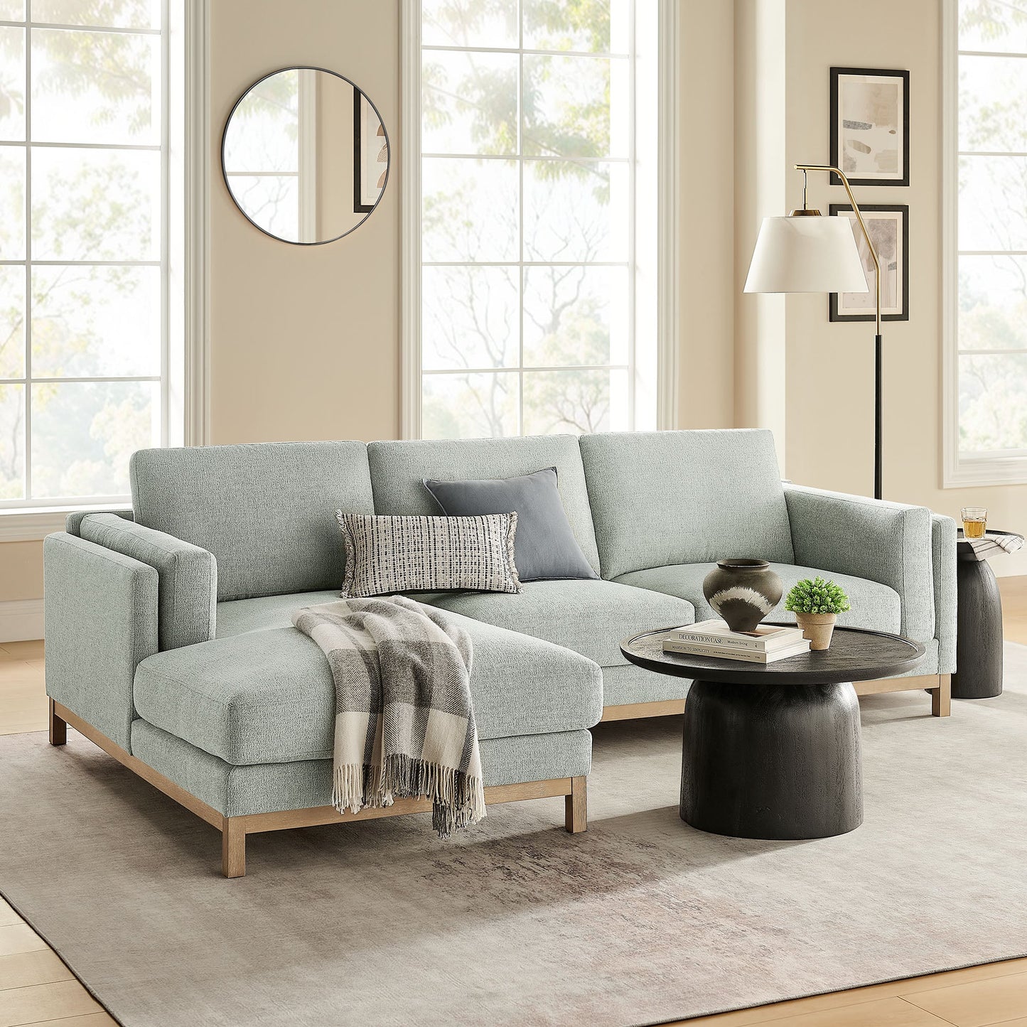 Roscoe Left-Facing Upholstered Sectional Sofa with Chaise