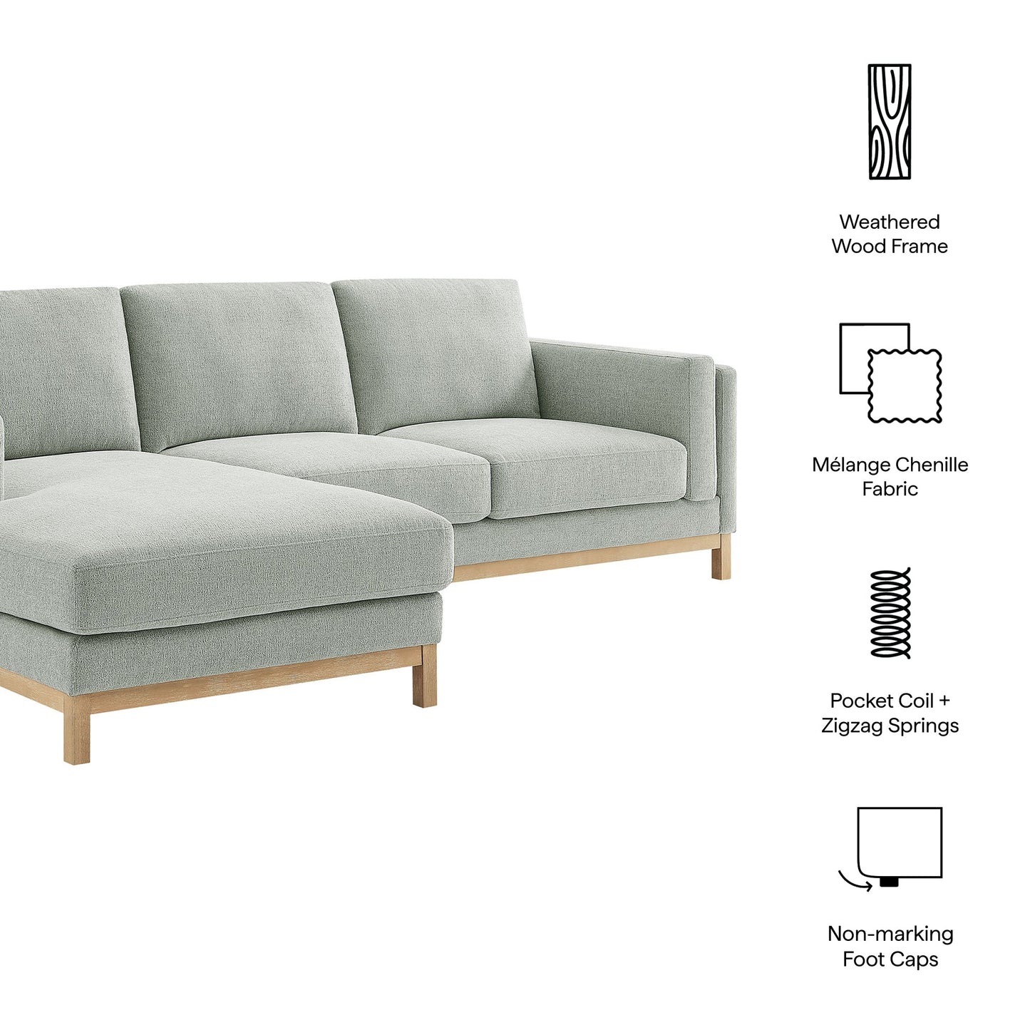 Roscoe Left-Facing Upholstered Sectional Sofa with Chaise