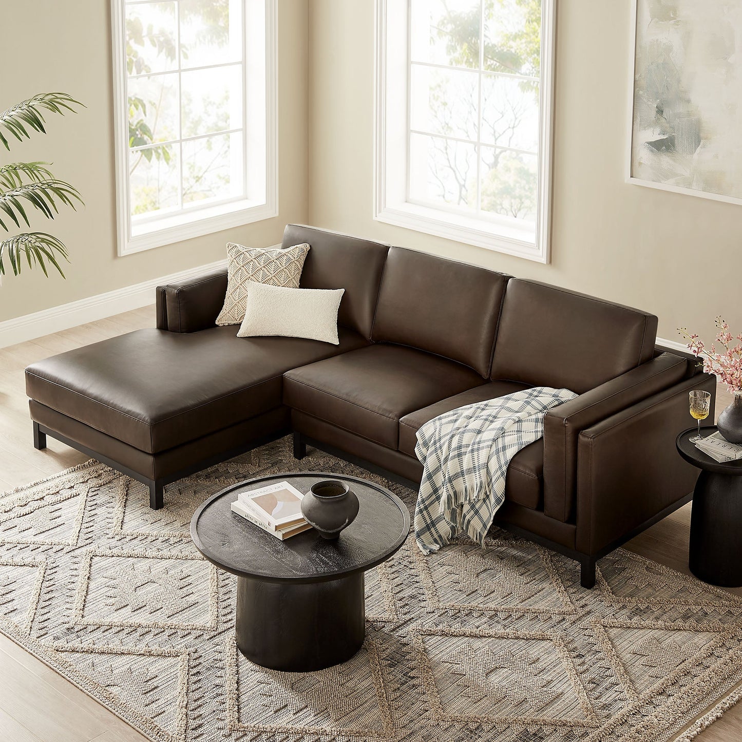 Roscoe Left-Facing Upholstered Sectional Sofa with Chaise
