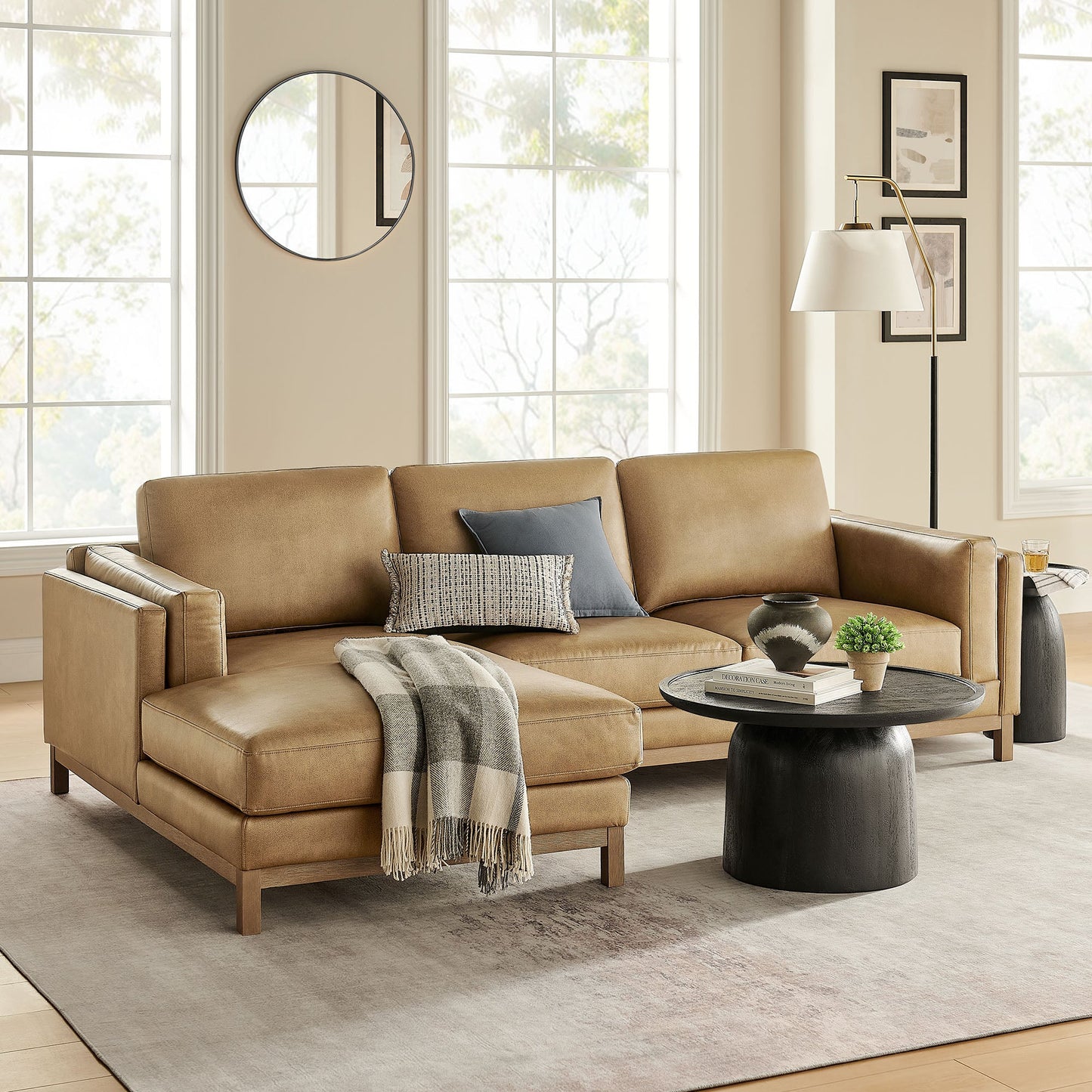 Roscoe Left-Facing Upholstered Sectional Sofa with Chaise
