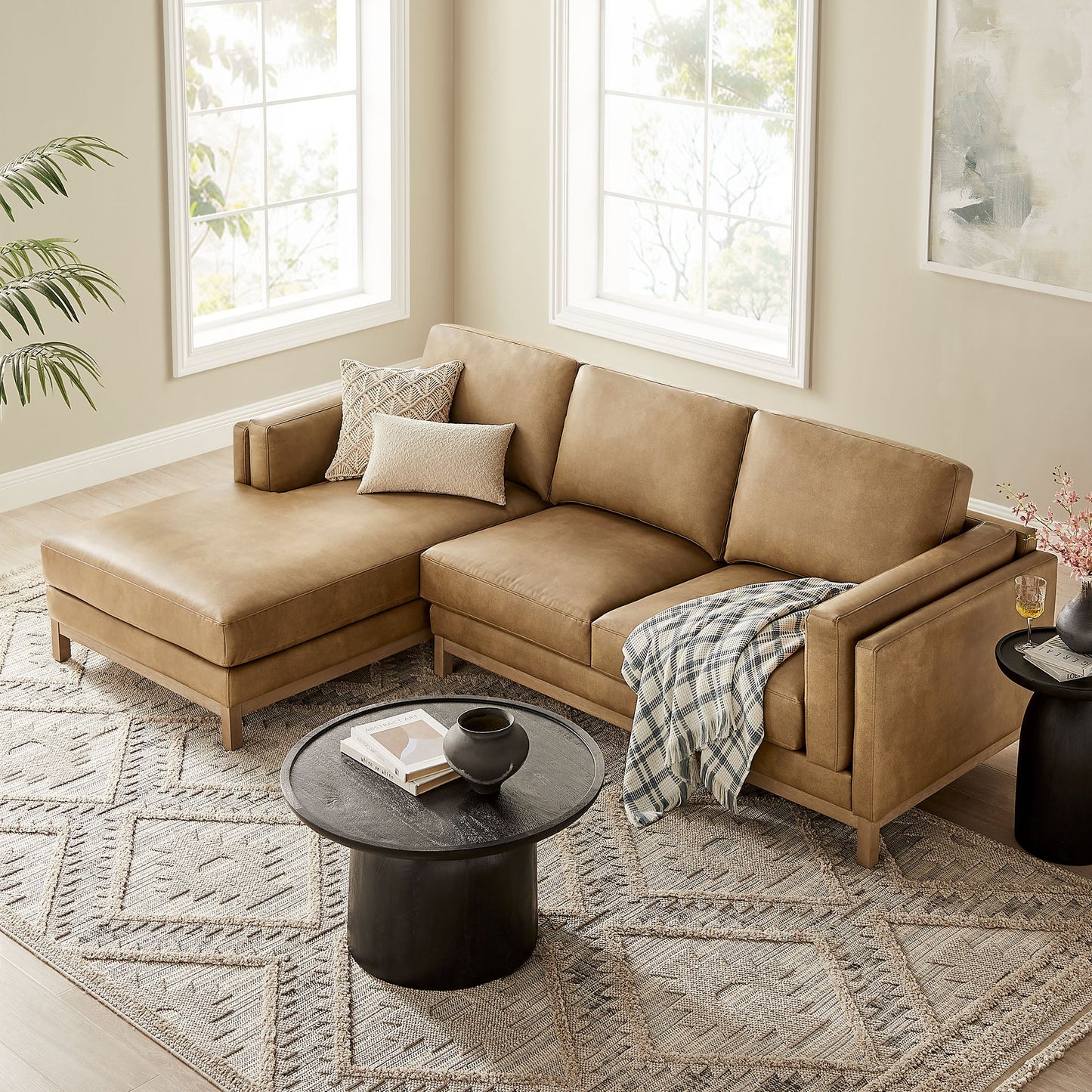 Roscoe Left-Facing Upholstered Sectional Sofa with Chaise