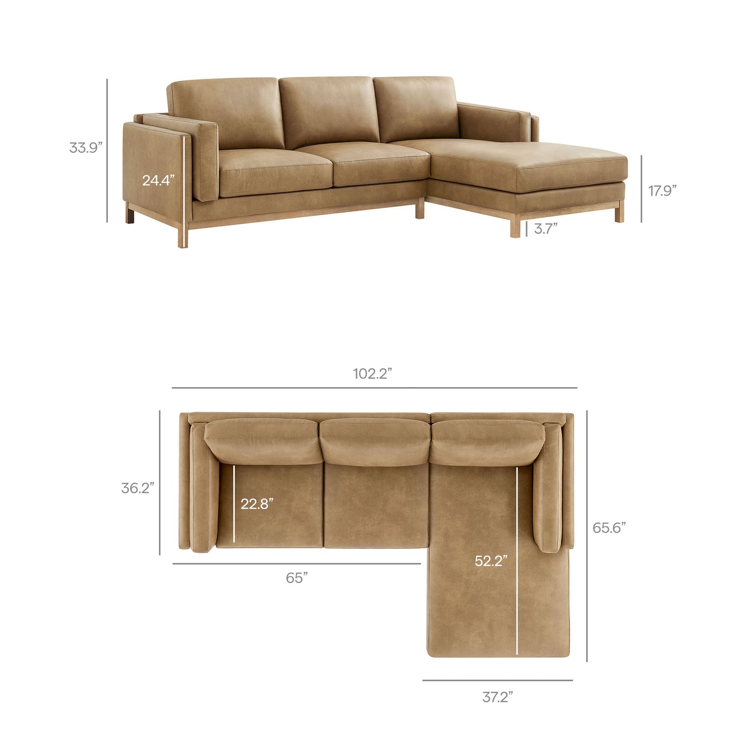 Roscoe Right-Facing Upholstered Sectional Sofa with Chaise