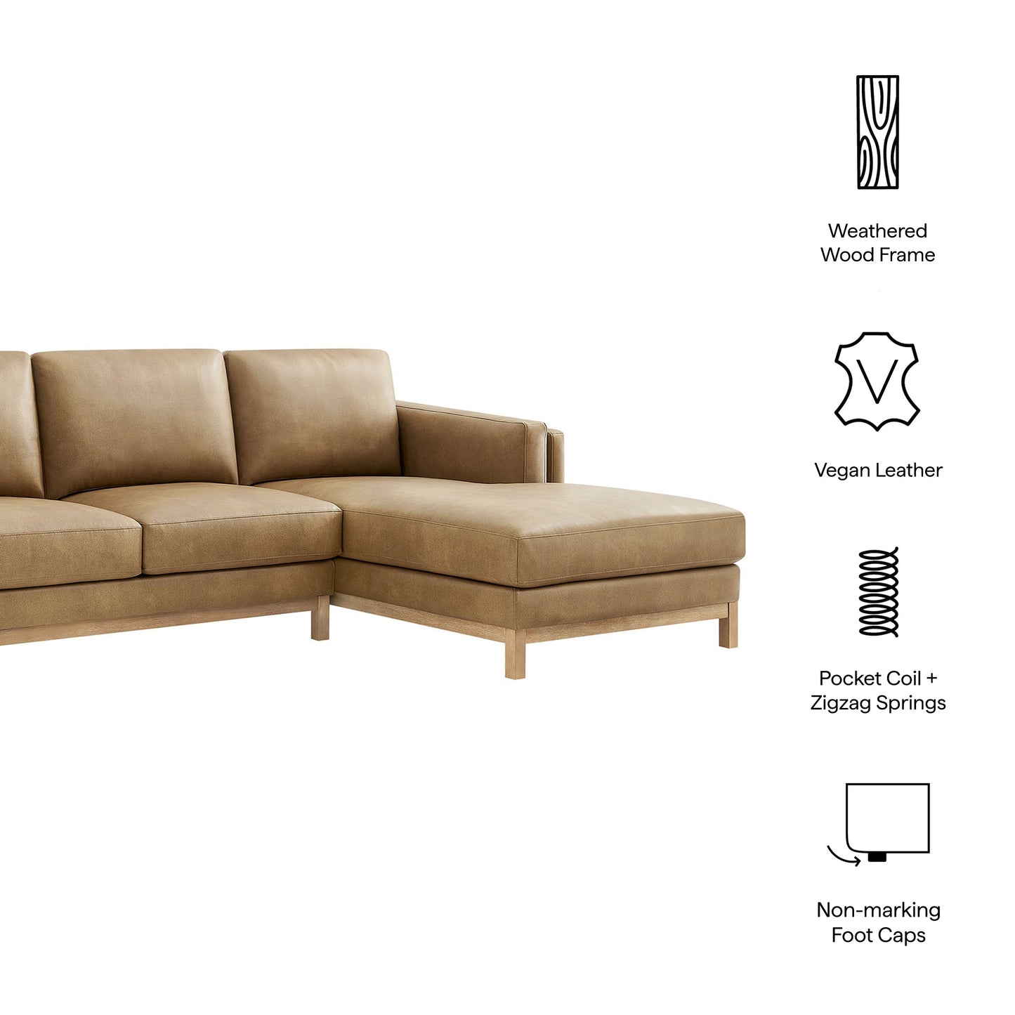 Roscoe Right-Facing Upholstered Sectional Sofa with Chaise