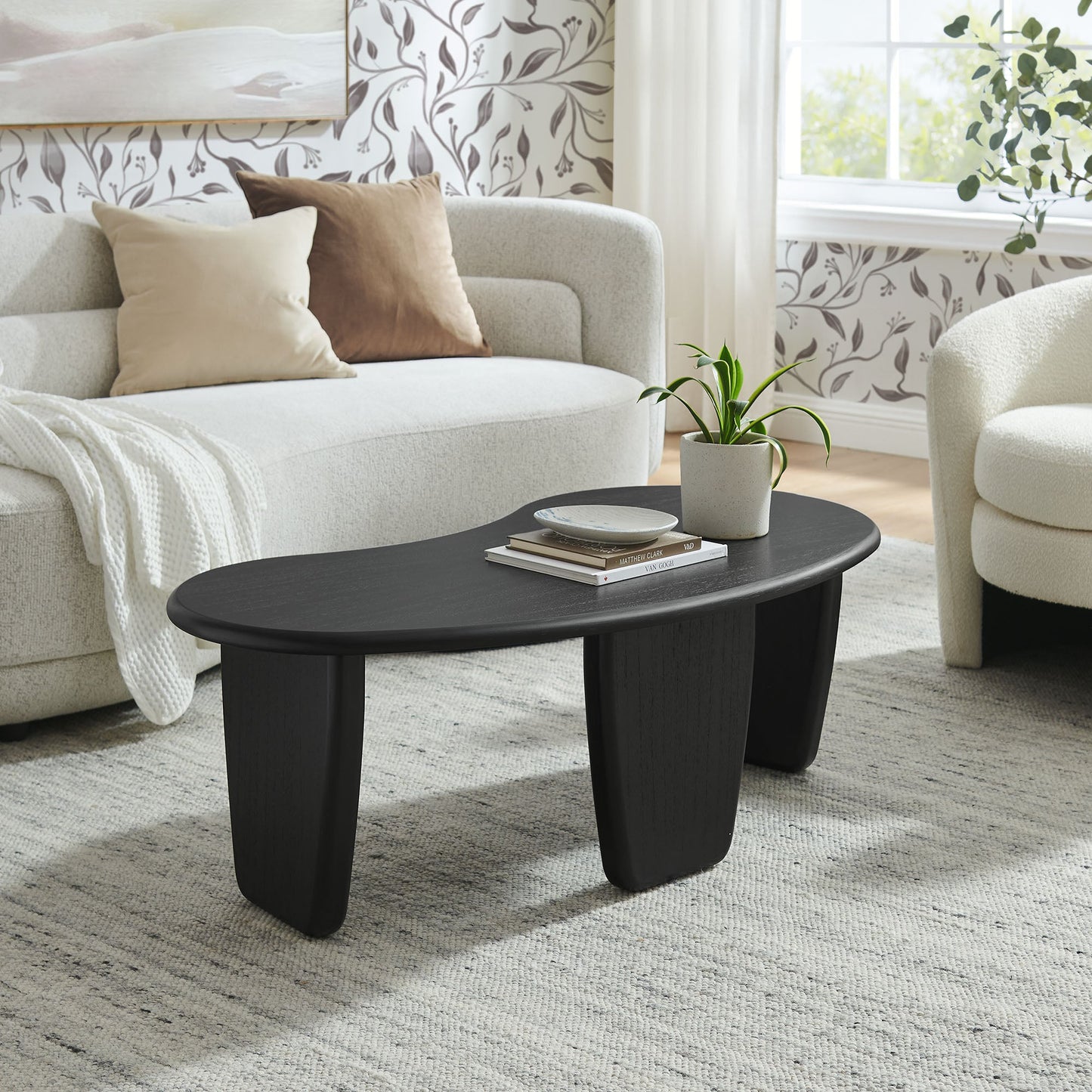 Vetra Kidney-Shaped Free Coffee Table