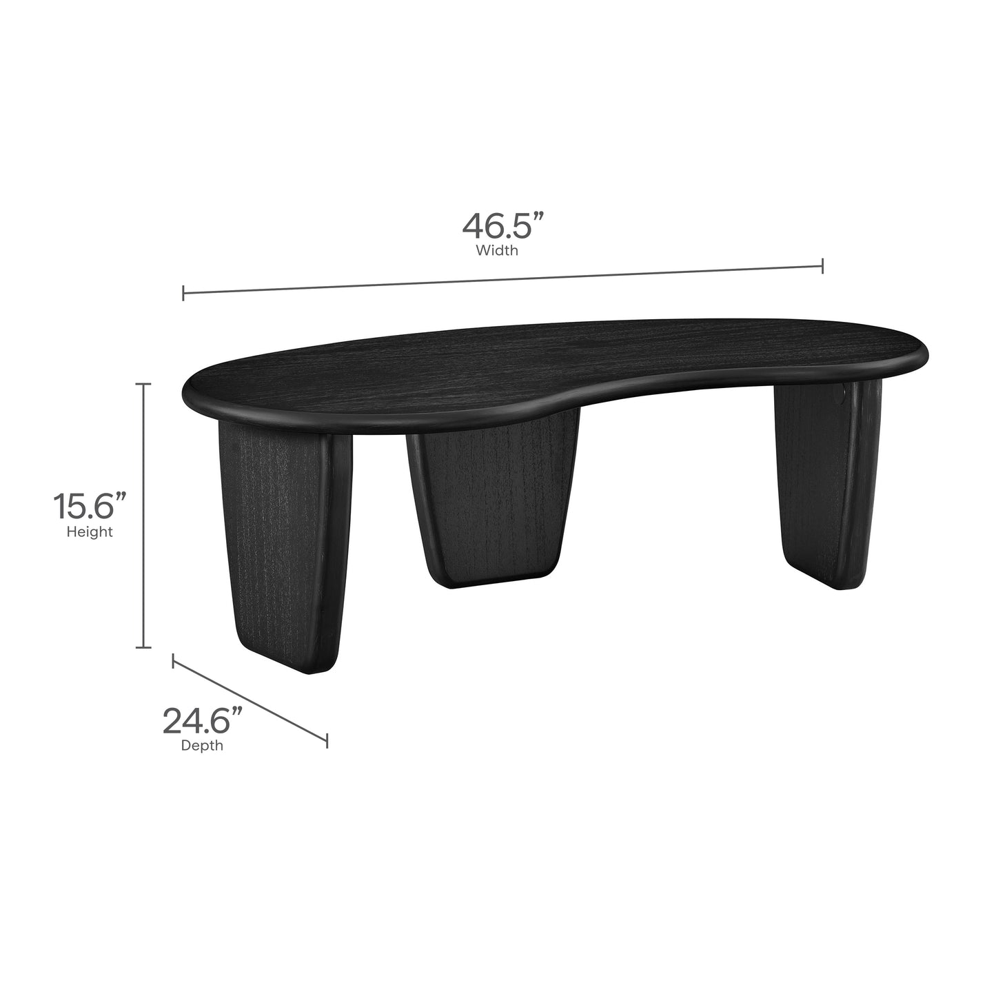 Vetra Kidney-Shaped Free Coffee Table