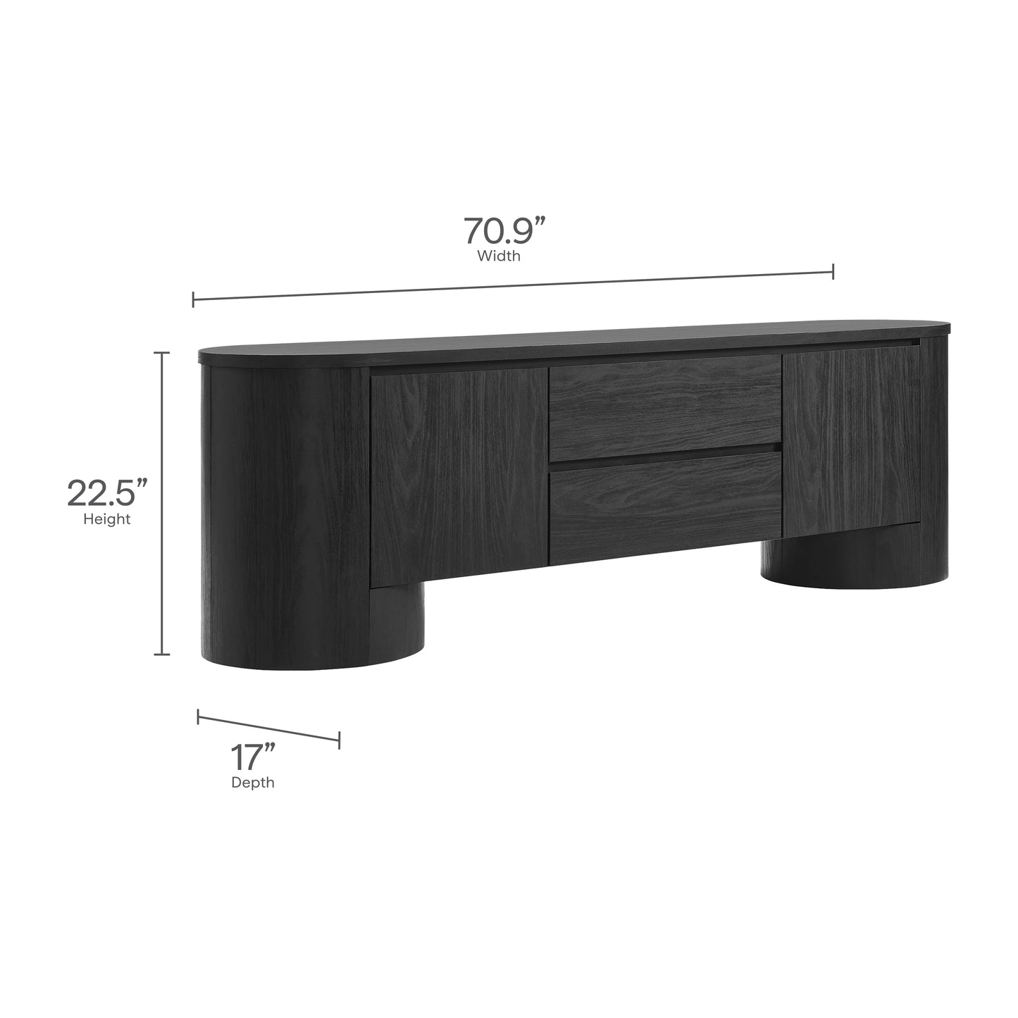 Duval 71 Inch Oval TV Cabinet