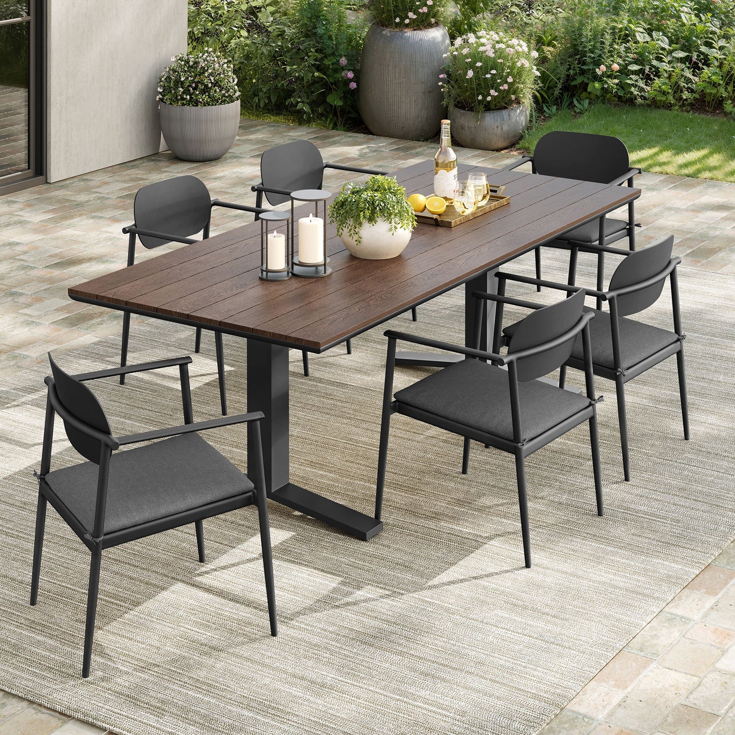 Aeris 7-Piece Outdoor Patio Aluminum Dining Set