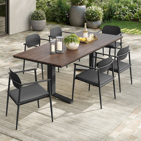 Aeris 7-Piece Outdoor Patio Aluminum Dining Set