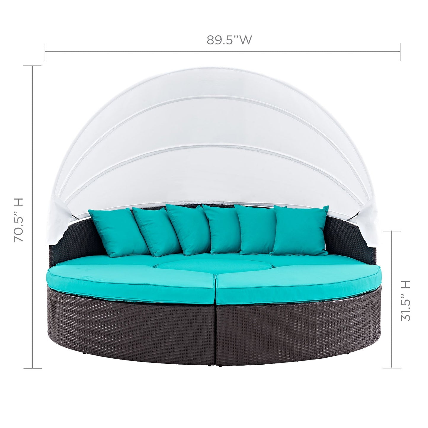 Quest Wicker Rattan Outdoor Patio Canopy Sectional Daybed