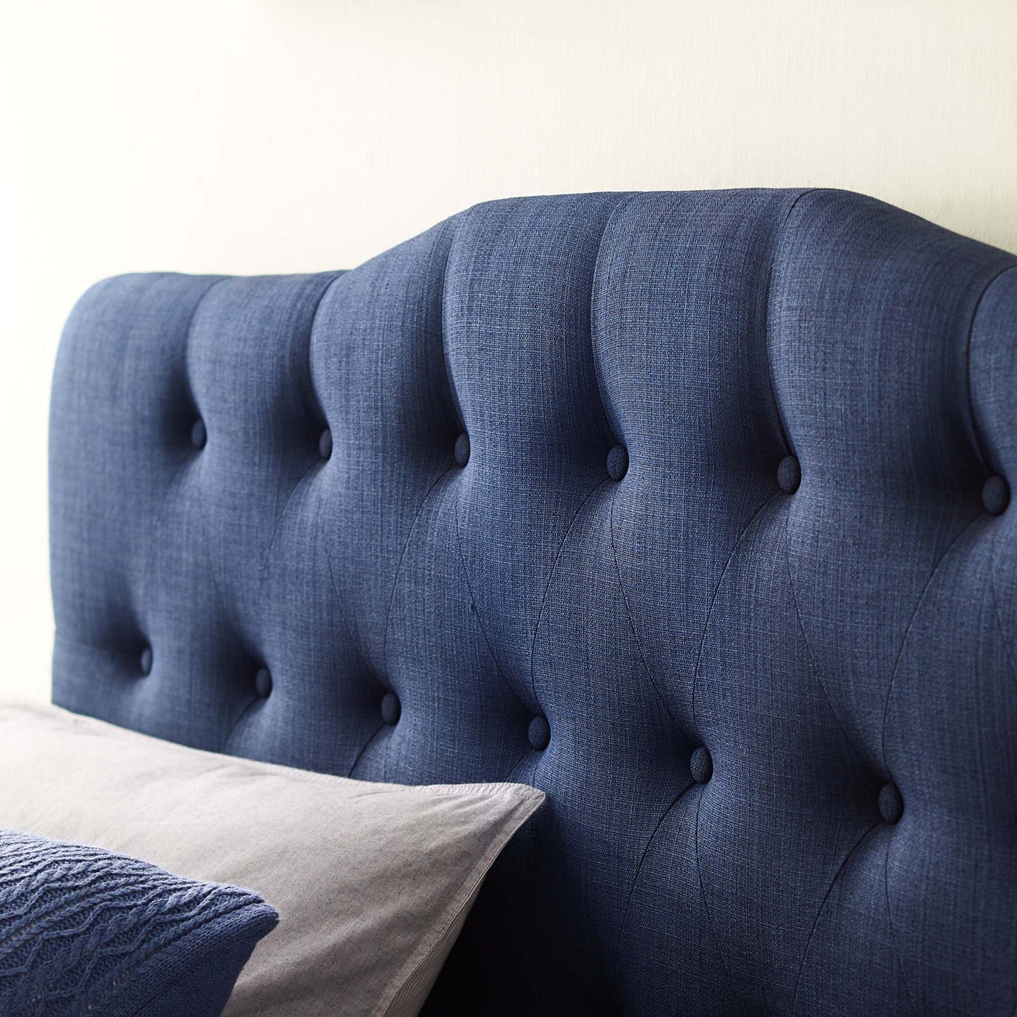 Annabel Diamond Tufted Upholstered Fabric Headboard