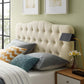 Annabel Diamond Tufted Upholstered Fabric Headboard
