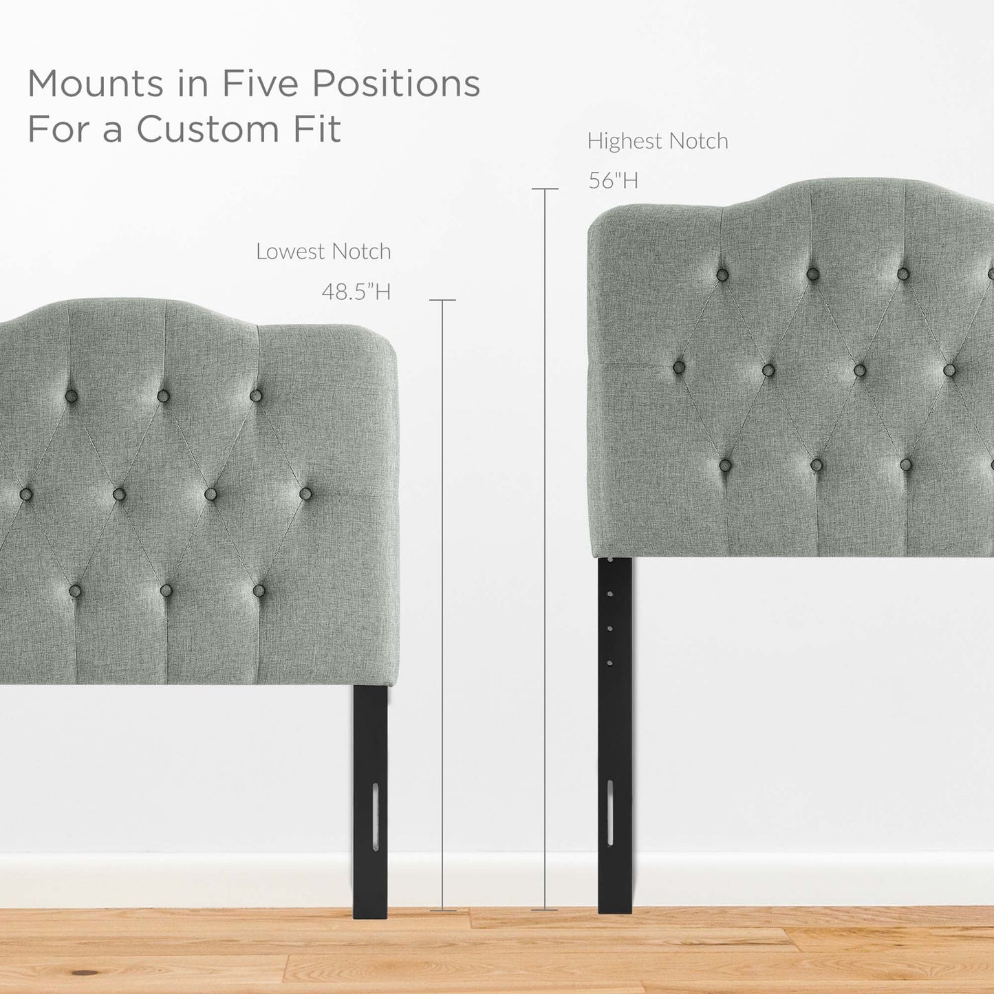 Annabel Diamond Tufted Upholstered Fabric Headboard