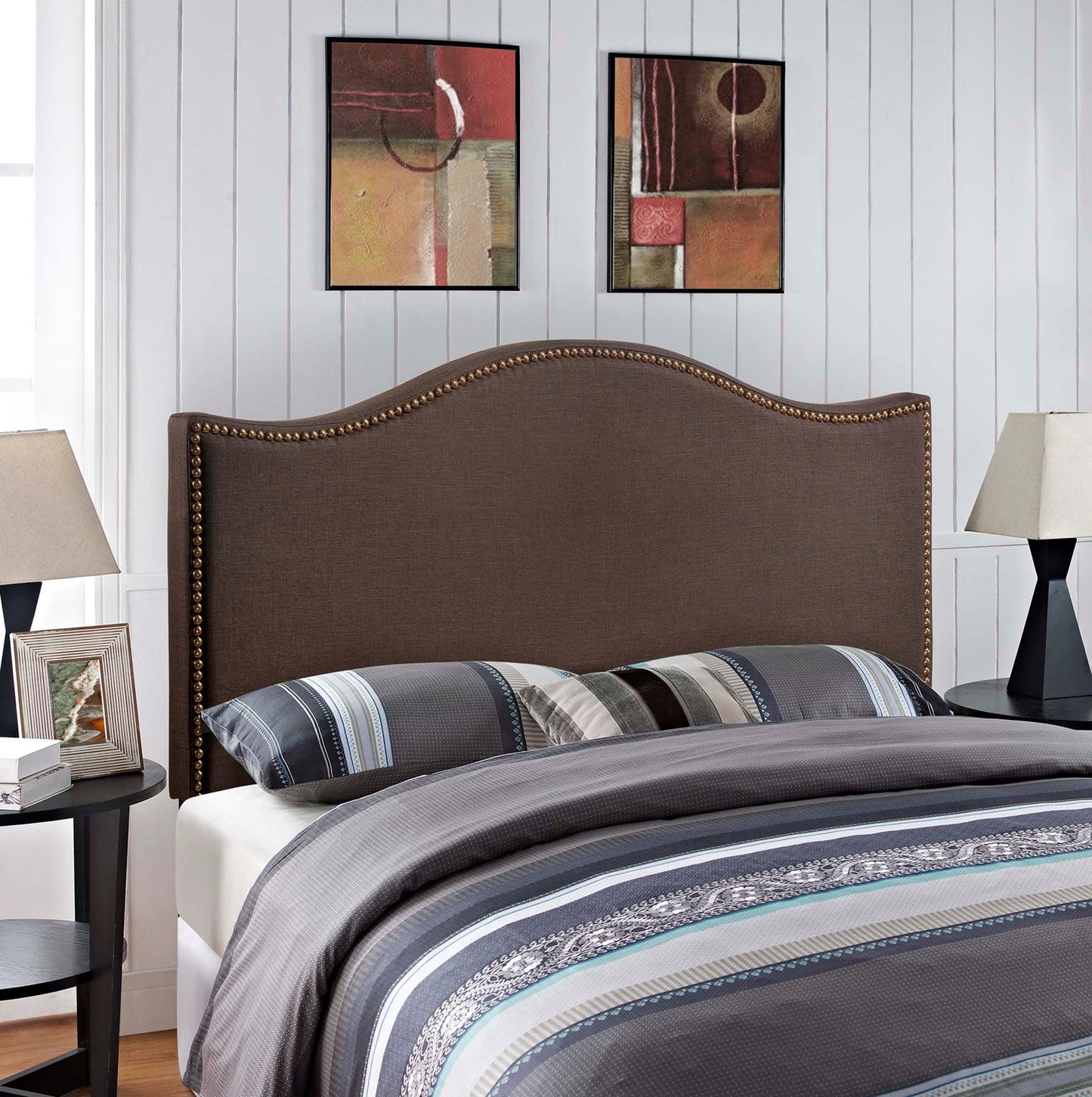 Curl Nailhead Upholstered Headboard